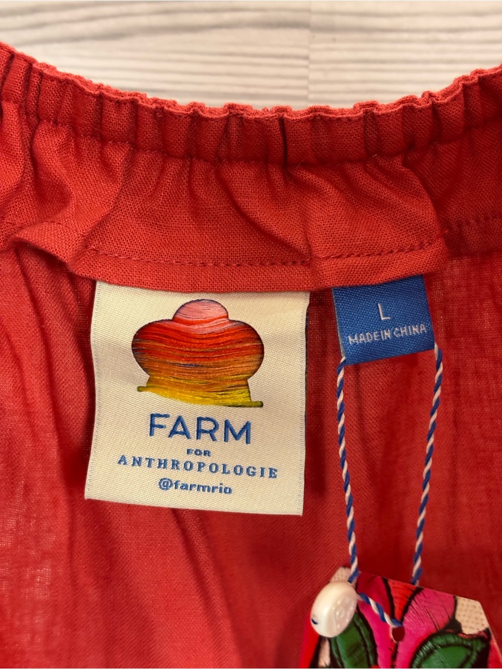 FARM Rio X Anthropologie embroidered tank top matching set shorts large NWT - Picture 5 of 16